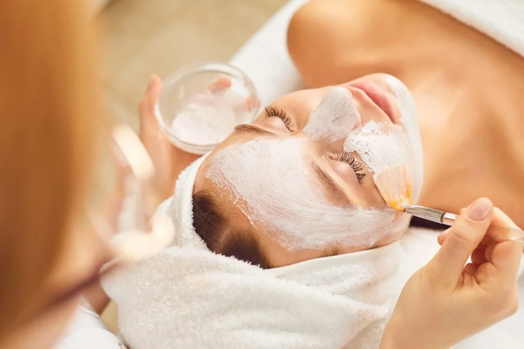 Woman getting a facial in Scottsdale AZ