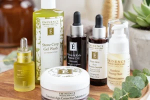 A variety of Eminence Organic Skincare Products.