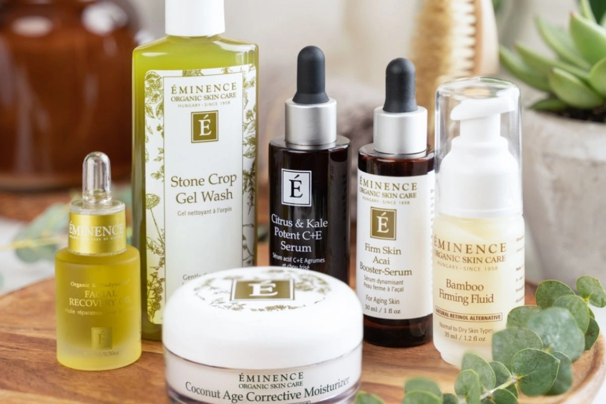 A variety of Eminence Organic Skincare Products.