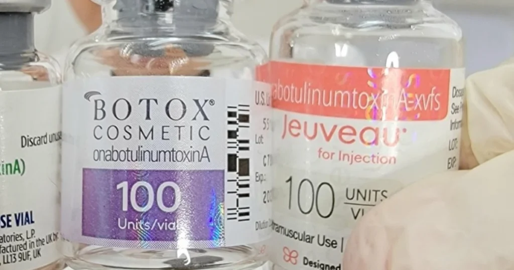 Vial of Botox and Jeuveau next to each other at Collab Medspa