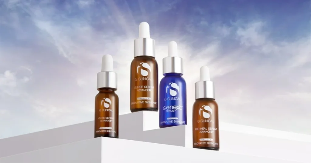 A display of iS Clinical's Vitamin C Serums