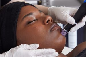 Woman receiving a HydraFacial at Collab MedSpa Scottsdale